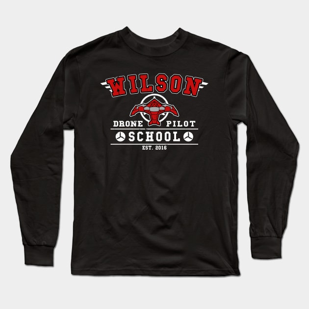 Wilson Drone Pilot School Falcon Superhero Movie Long Sleeve T-Shirt by BoggsNicolas